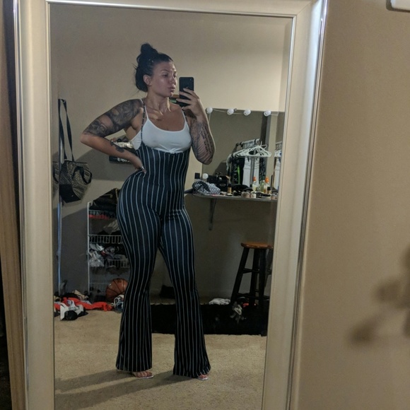 Fashion Nova Pants - Striped Overall Set